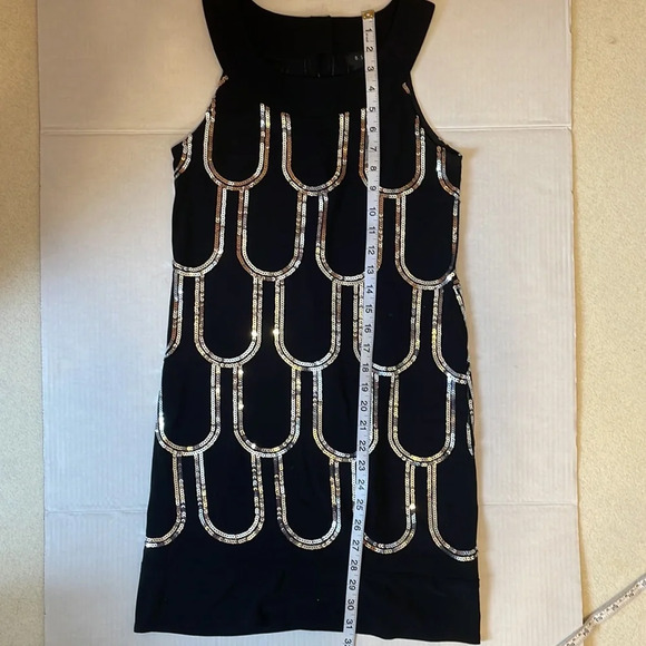 B.Smart black and silver sequined sleeveless dress size 1/2 - Picture 7 of 7